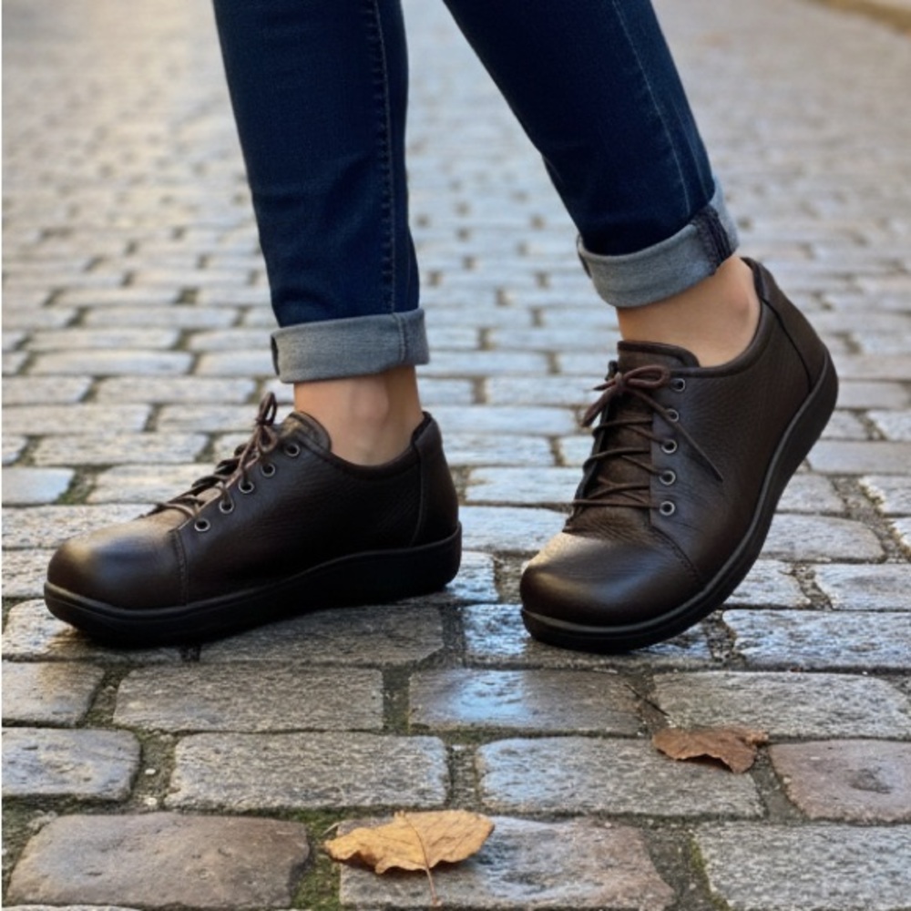 BÄR (BAR) Germany Women's Leather Lace-Up  Shoes US 6 Toe Freedom Comfort
